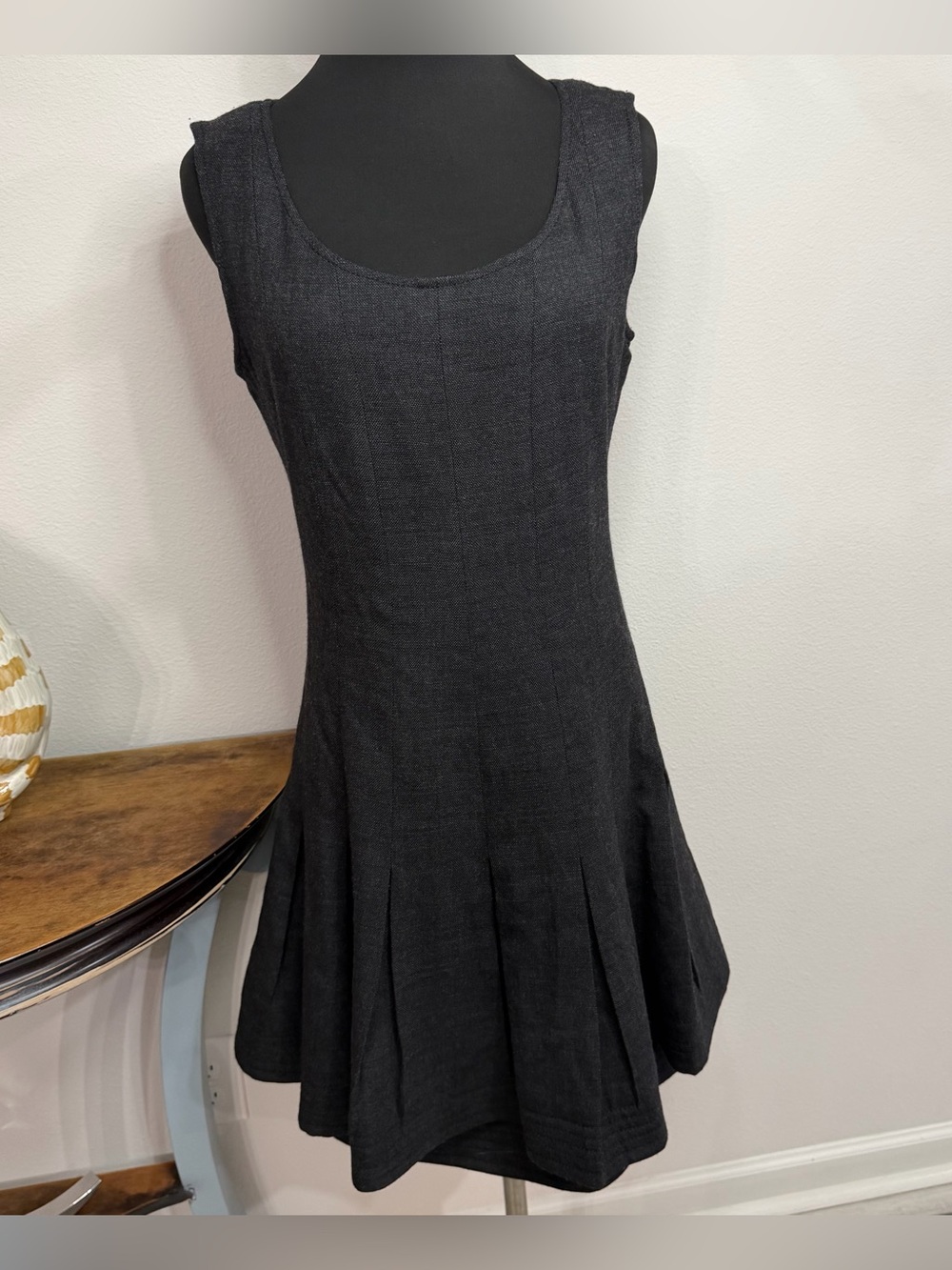 VTG Gorgeous Angelo Tarlazzi Wool Dress Pleated Schoolgirl size 10 Made in Franc